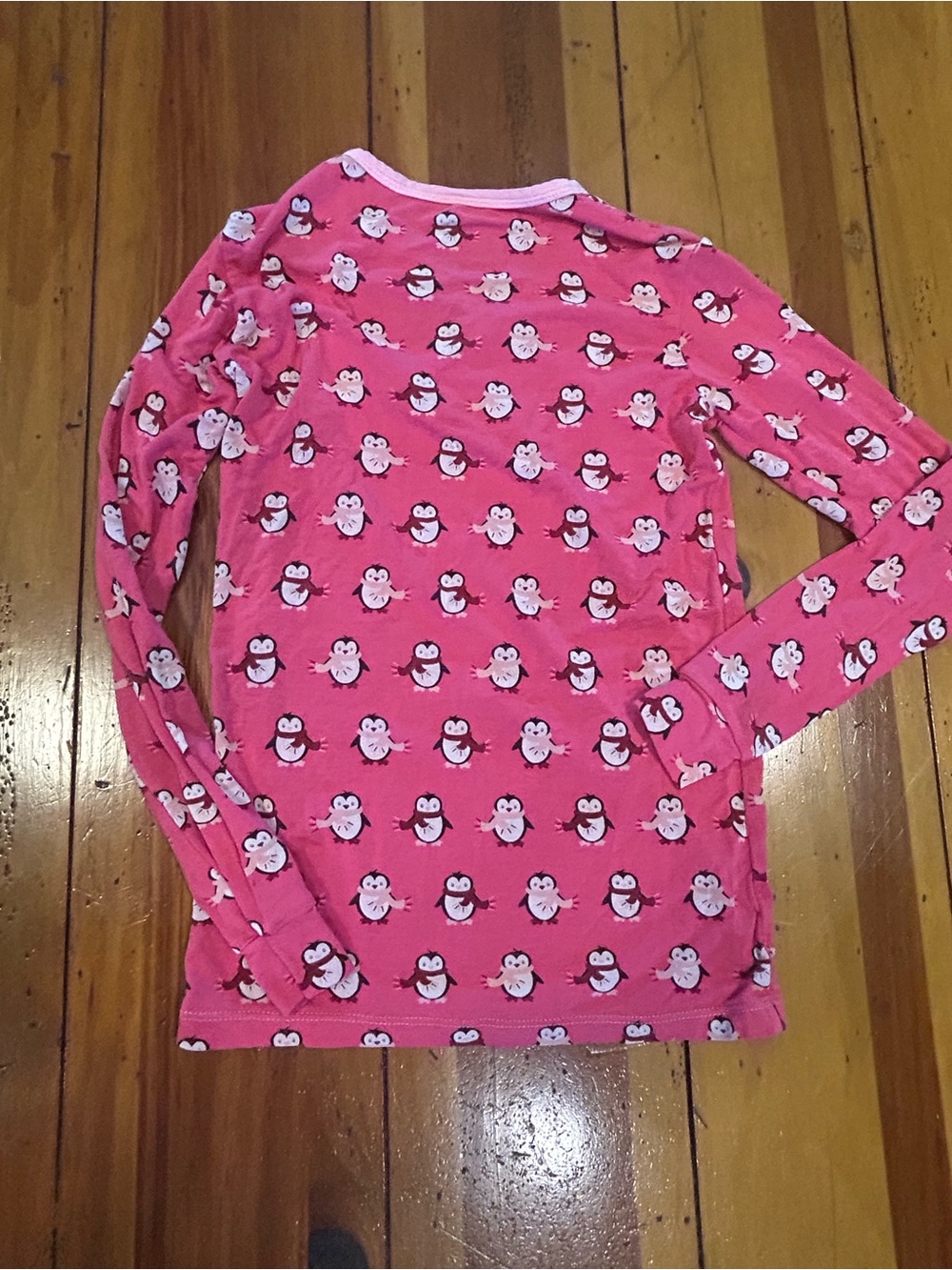 Sz10 Kickee Pants Pink Penguin Print Long Sleeve Pajama Set - Picture 3 of 6